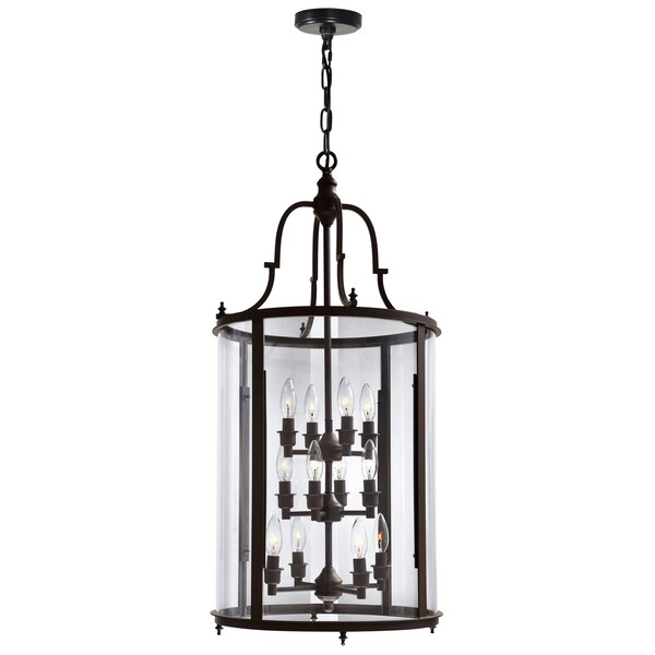 Cwi Lighting Desire 12 Light Drum Shade Chandelier With Oil Rubbed Bronze Finish 9809P17-12-109-A - main